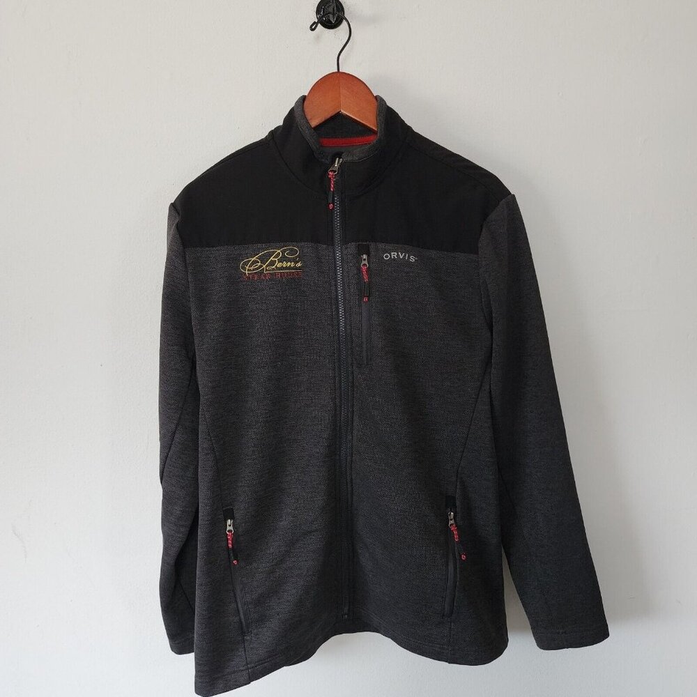 Berns Steak House Orvis Grey Sweatshirt Small Full Zip